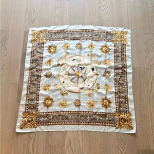 Cream and Gold Silk Scarf